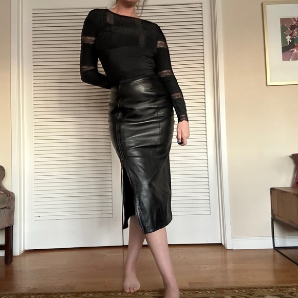 Michael Hoban North Beach Leather Skirt - Picture 2 of 12